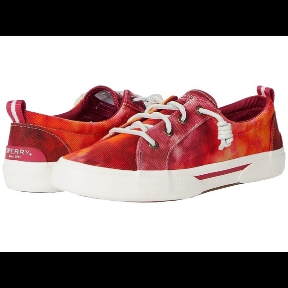 Sperry Shoes - Sperry Pier Wave LTT Sneakers Tie Dye Canvas Pink Orange Size 9 Women’s